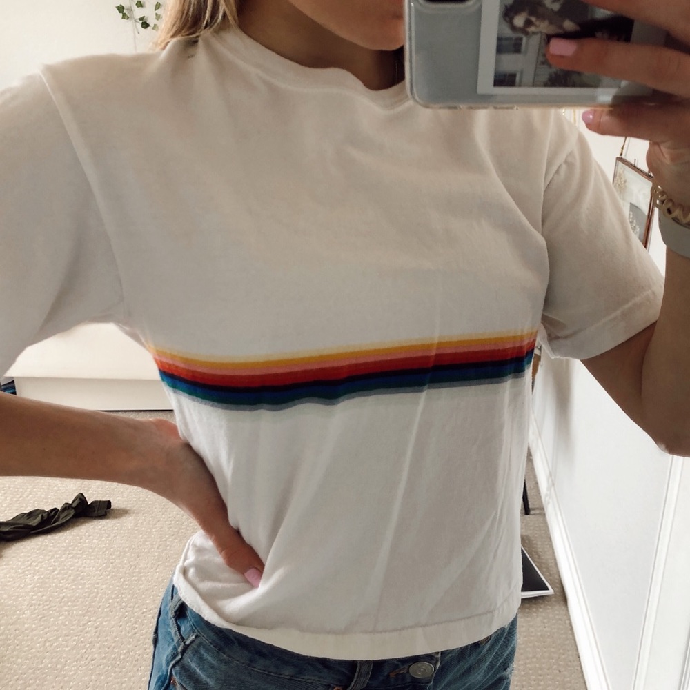 Brandy Melville Rainbow Stripe Crop Top